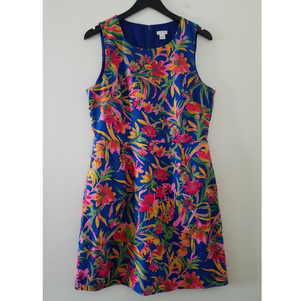 J. Crew Floral Pleated Shift Dress